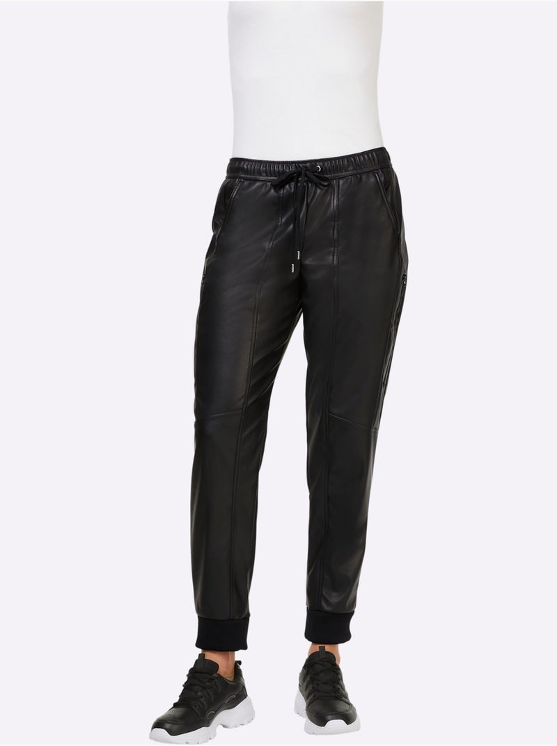 Pantalon En Synthétique - Taille Standard - Helline Noir - Kiabi