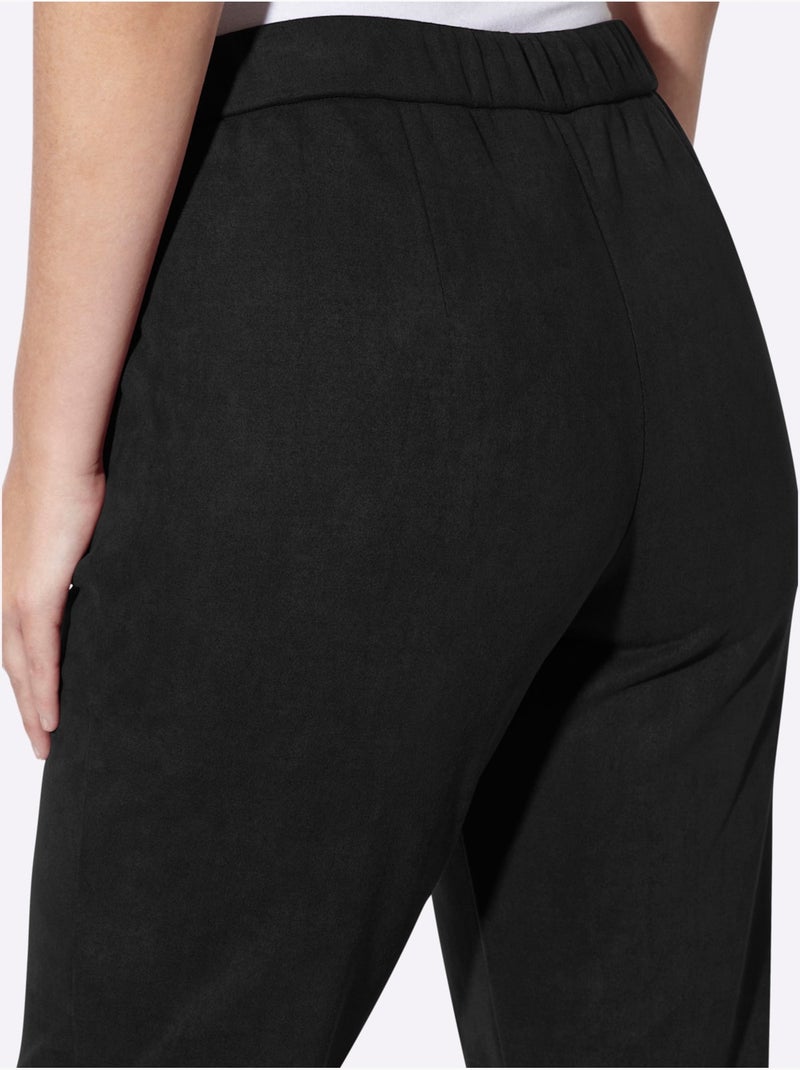 Pantalon en synthétique au toucher velouté - taille standard - helline Noir - Kiabi