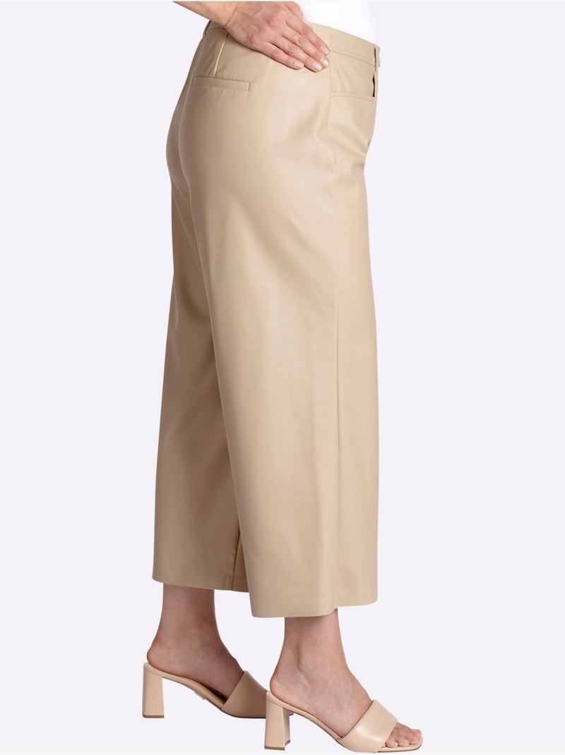Pantalon En Synthétique Ceinture élastique Au Dos - Taille Standard - Sheego Beige - Kiabi