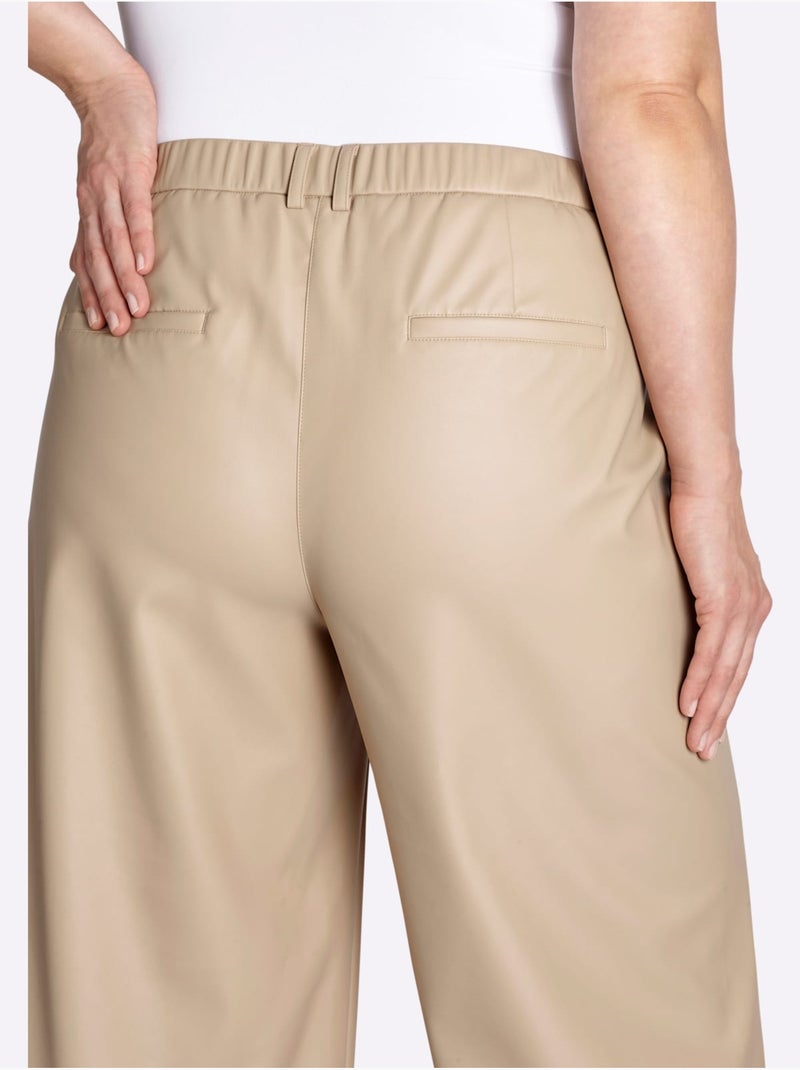 Pantalon En Synthétique Ceinture élastique Au Dos - Taille Standard - Sheego Beige - Kiabi