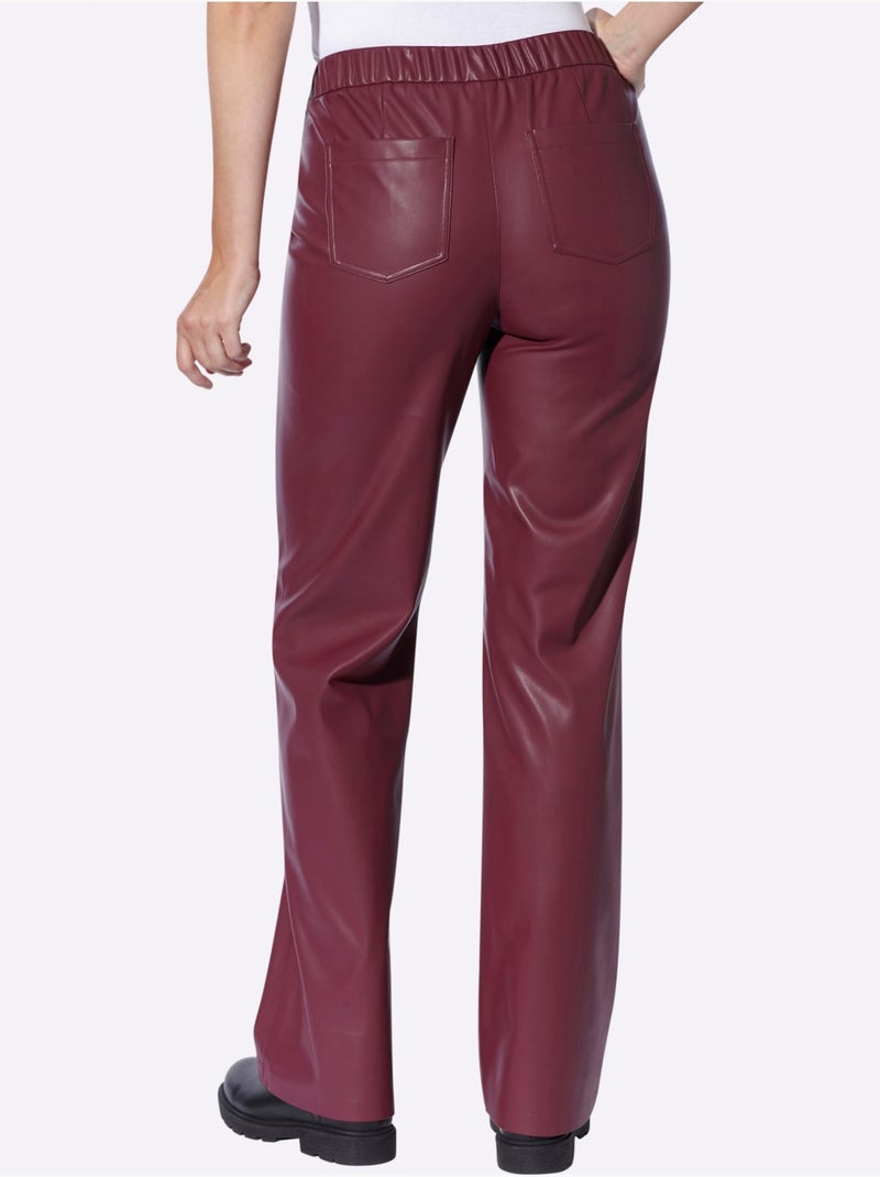 Pantalon En Synthétique Coupe Confortable - Taille Standard - Helline Bordeaux - Kiabi