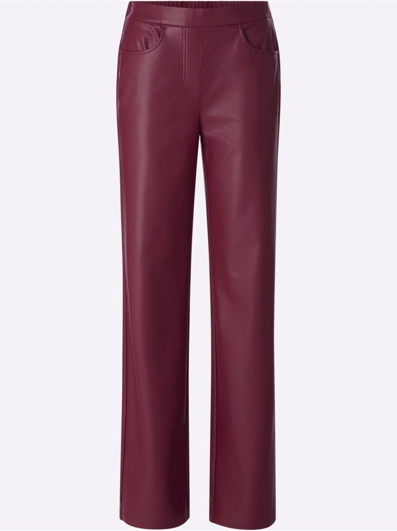 Pantalon En Synthétique Coupe Confortable - Taille Standard - Helline Bordeaux - Kiabi