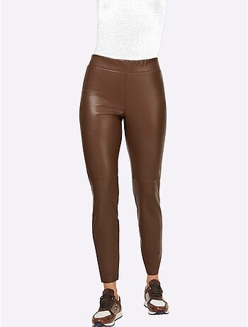 Pantalon En Synthétique Imitation Cuir Souple - Taille Standard - Helline