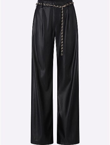 Pantalon en synthétique imitation cuir souple - taille standard - helline