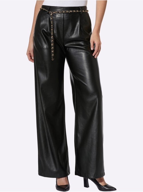 Pantalon en synthétique imitation cuir souple - taille standard - helline - Kiabi Pantalon en synthétique imitation cuir souple - taille standard - helline - Kiabi