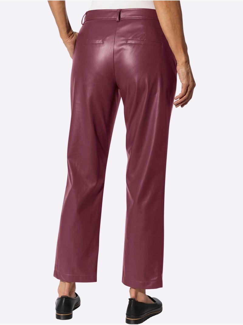 Pantalon en synthétique imitation cuir souple - taille standard - witt Bordeaux - Kiabi