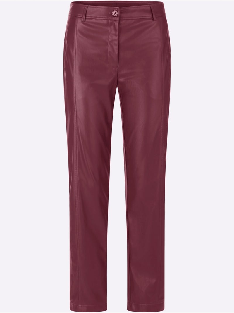 Pantalon en synthétique imitation cuir souple - taille standard - witt Bordeaux - Kiabi