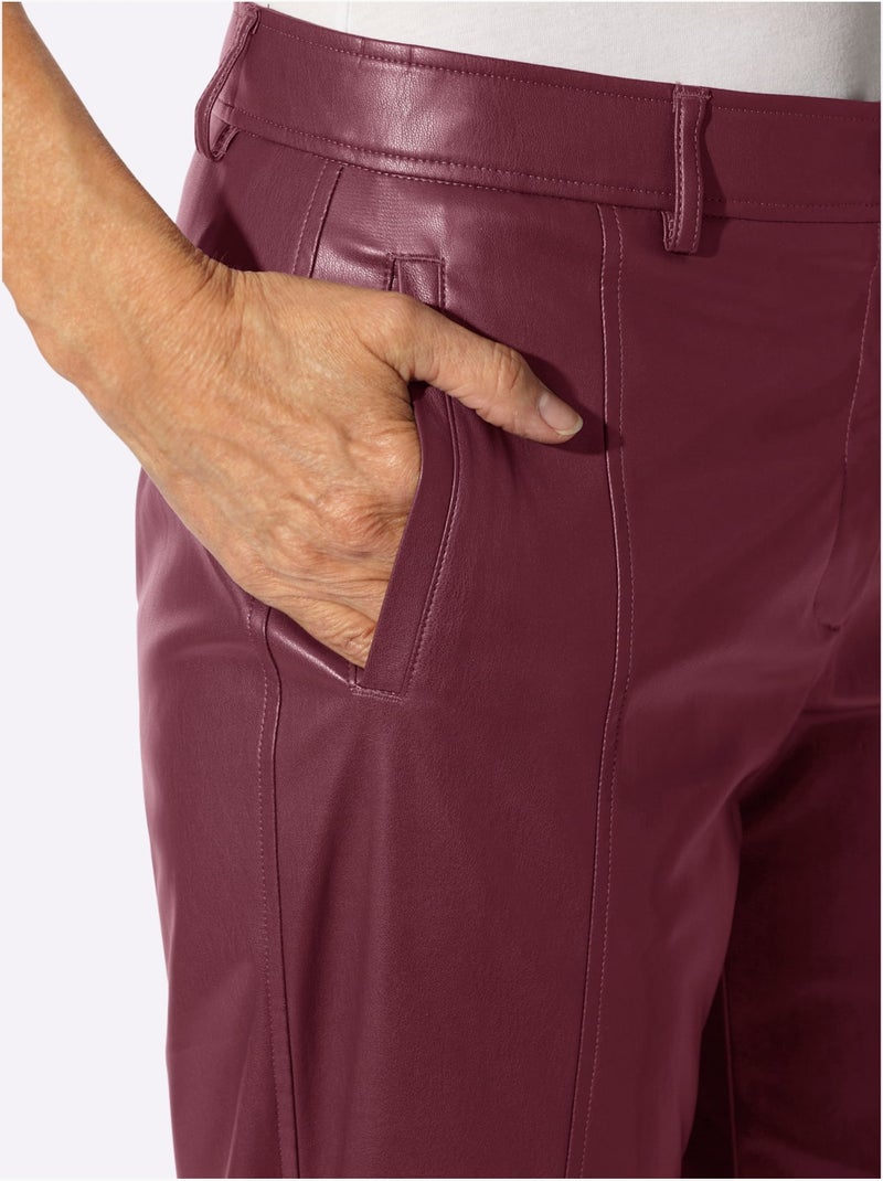Pantalon en synthétique imitation cuir souple - taille standard - witt Bordeaux - Kiabi