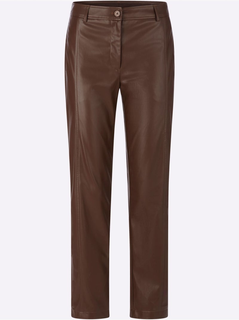 Pantalon en synthétique imitation cuir souple - taille standard - witt Marron/Choco - Kiabi