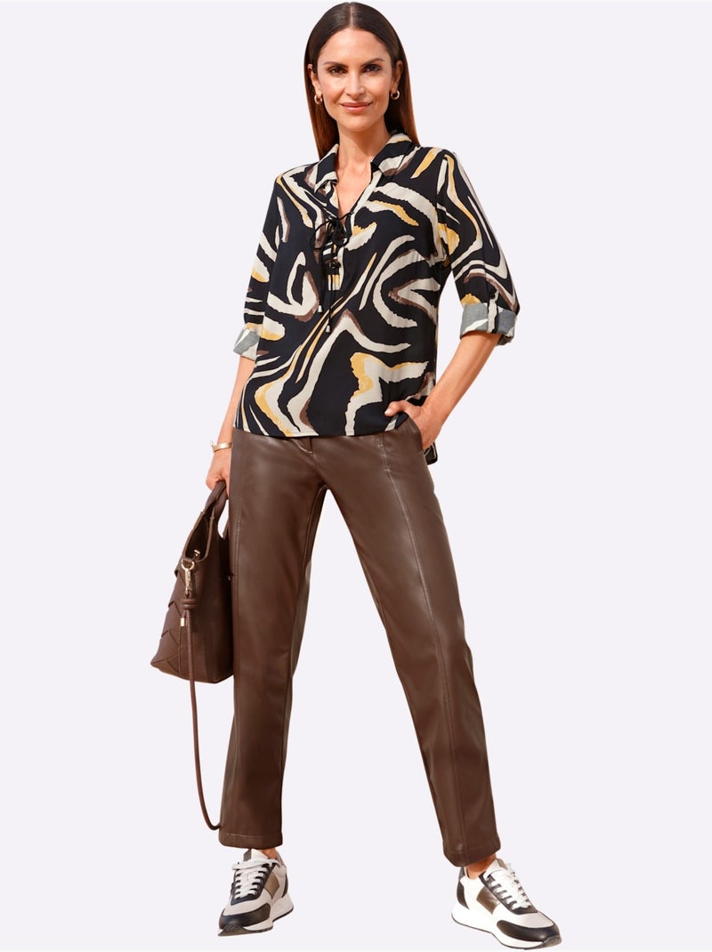 Pantalon en synthétique imitation cuir souple - taille standard - witt Marron/Choco - Kiabi