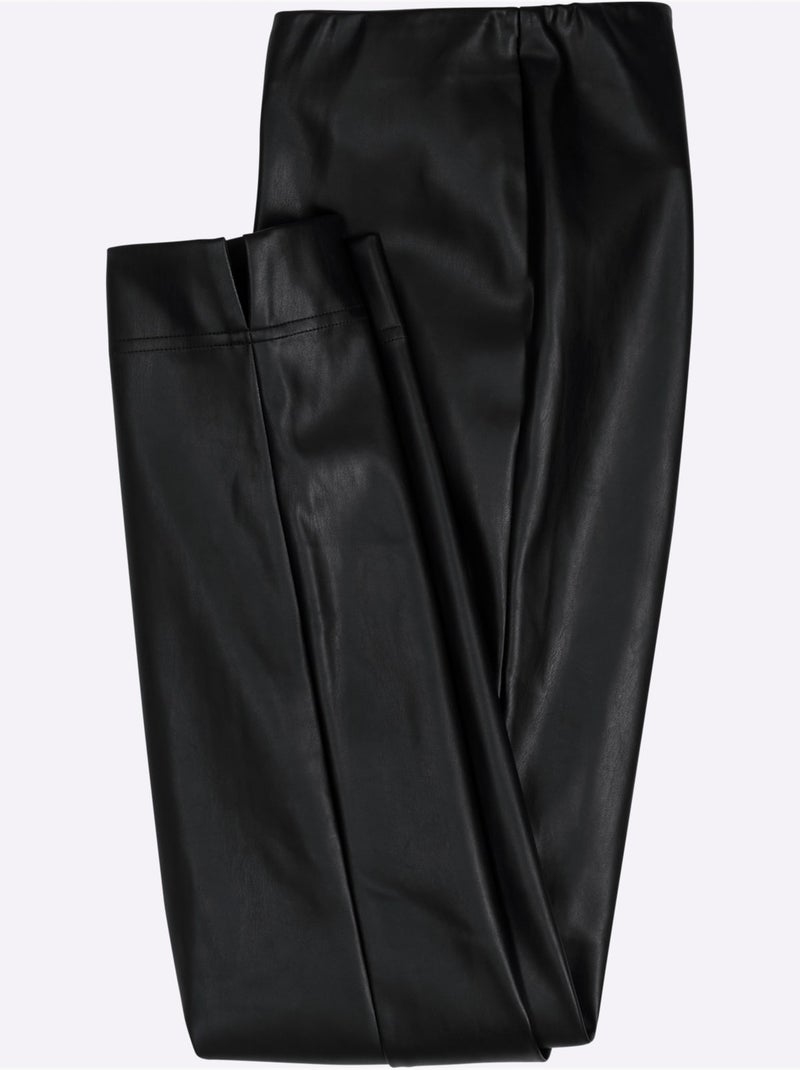 Pantalon En Synthétique Imitation Cuir Souple - Taille Standard - Witt Noir - Kiabi