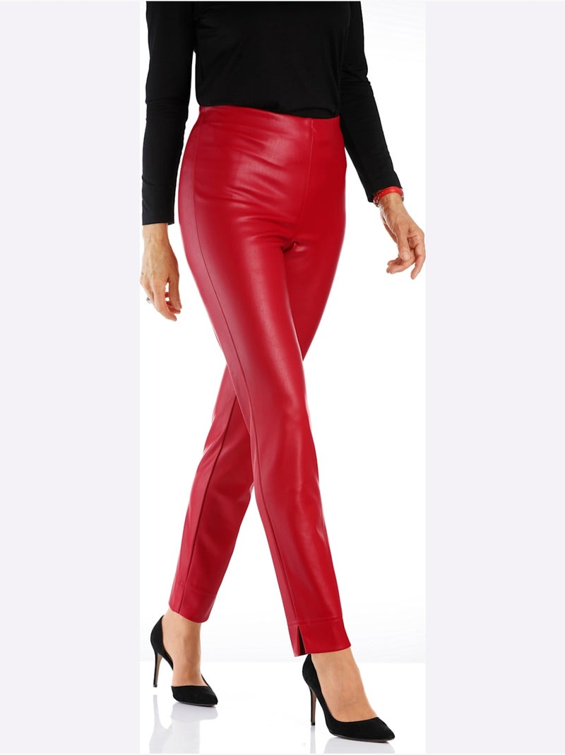 Pantalon En Synthétique Imitation Cuir Souple - Taille Standard - Witt Rouge - Kiabi