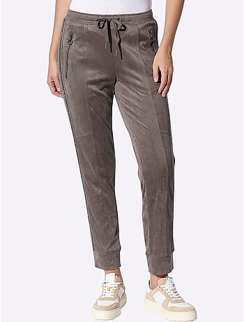 Pantalon en synthétique imitation cuir velours douce - taille standard - helline