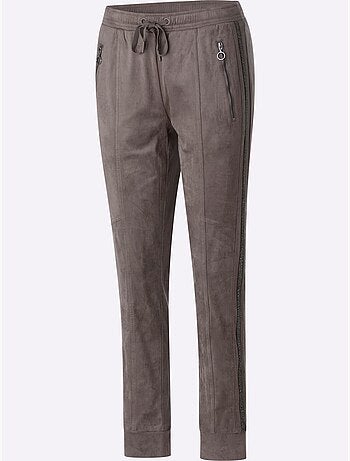 Pantalon en synthétique imitation cuir velours douce - taille standard - helline