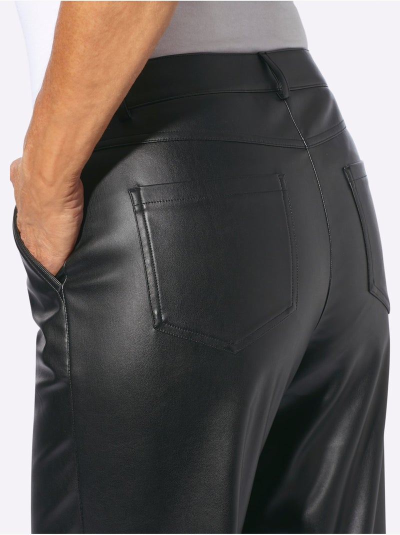 Pantalon En Synthétique Jambes Larges Mode - Taille Standard - Witt Noir - Kiabi