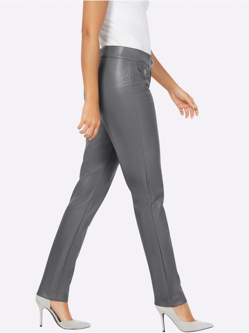 Pantalon en synthétique matière synthétique facile à entretenir - taille courte - helline gris anthracite - Kiabi