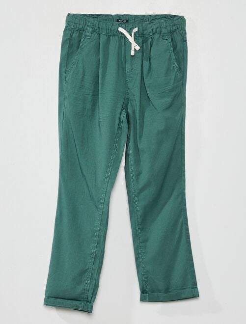 Pantalon en tencel avec taille élastique - Kiabi
