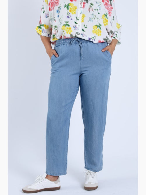 Pantalon en tencel uni PAPRIKA - Kiabi