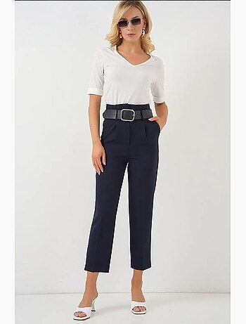 Pantalon en tissu ceinturé bdart