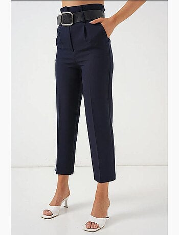 Pantalon en tissu ceinturé bdart