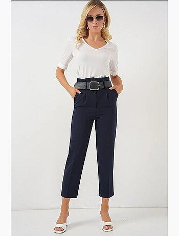 Pantalon en tissu ceinturé bdart