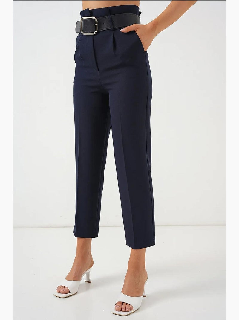 Pantalon en tissu ceinturé bdart Bleu marine - Kiabi