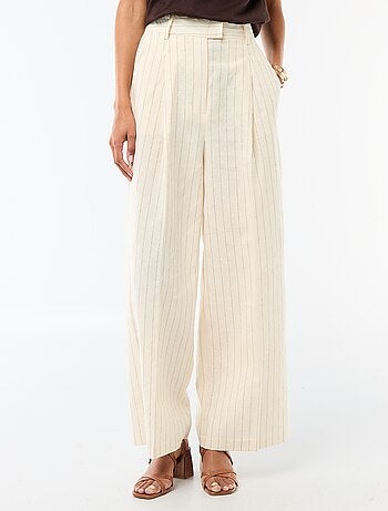 Pantalon en tissu léger à coupe large pour Femme