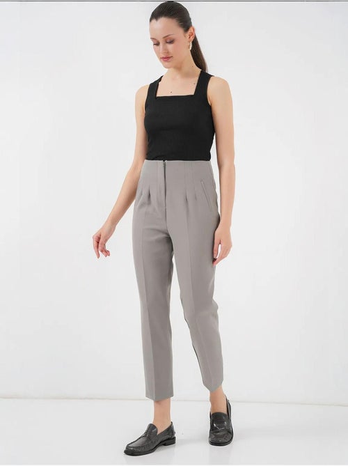 Pantalon en tissu taille haute bdart - Kiabi
