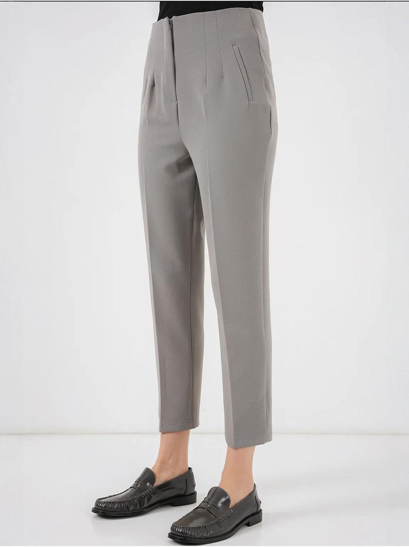 Pantalon en tissu taille haute bdart Gris - Kiabi