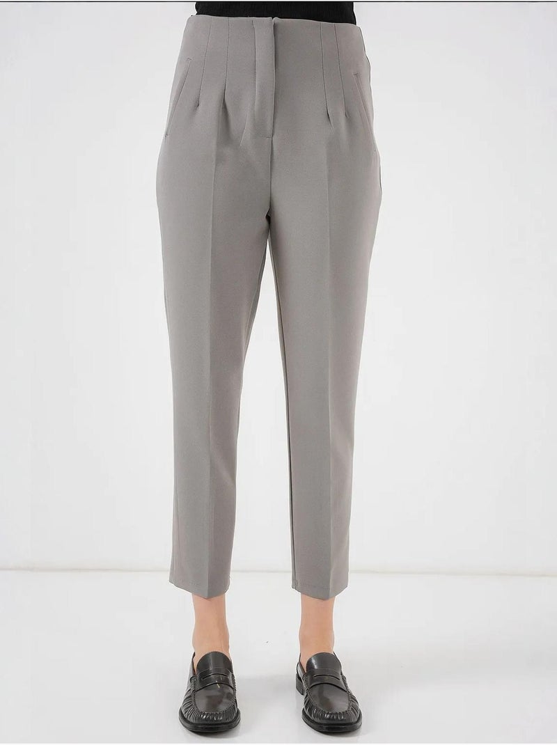 Pantalon en tissu taille haute bdart Gris - Kiabi