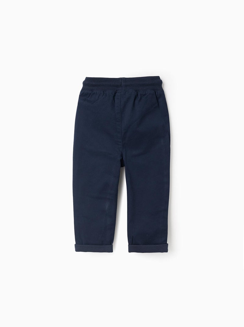 Pantalon en Toile avec Doublure en Jersey Bleu foncé - Kiabi