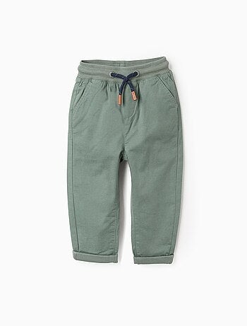 Pantalon en Toile avec Doublure en Jersey