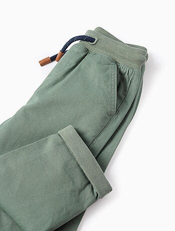 Pantalon en Toile avec Doublure en Jersey