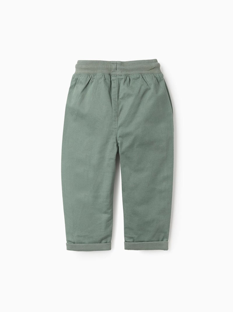 Pantalon en Toile avec Doublure en Jersey Vert foncé - Kiabi