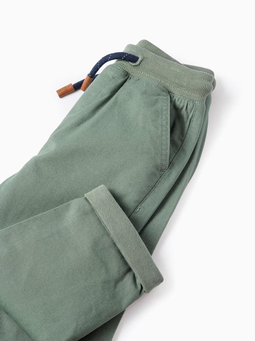 Pantalon en Toile avec Doublure en Jersey - Kiabi