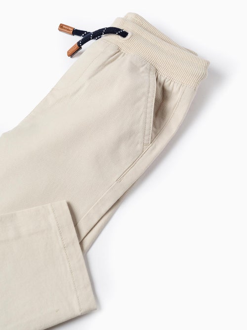 Pantalon en Toile avec Taille Élastique et Cordon - Kiabi