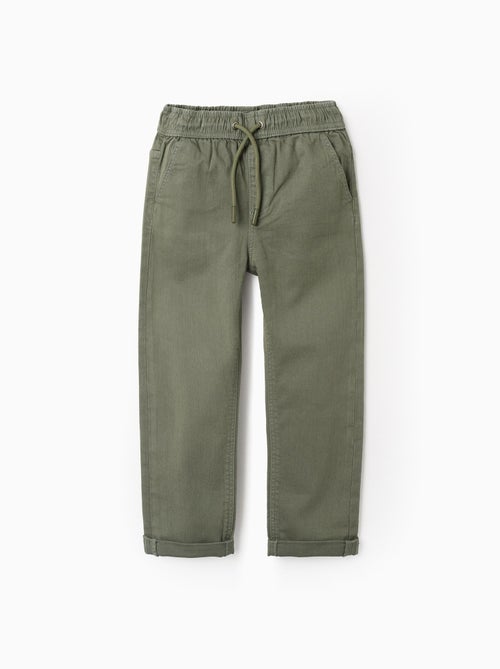 Pantalon en Toile avec Taille Élastique et Cordon - Kiabi