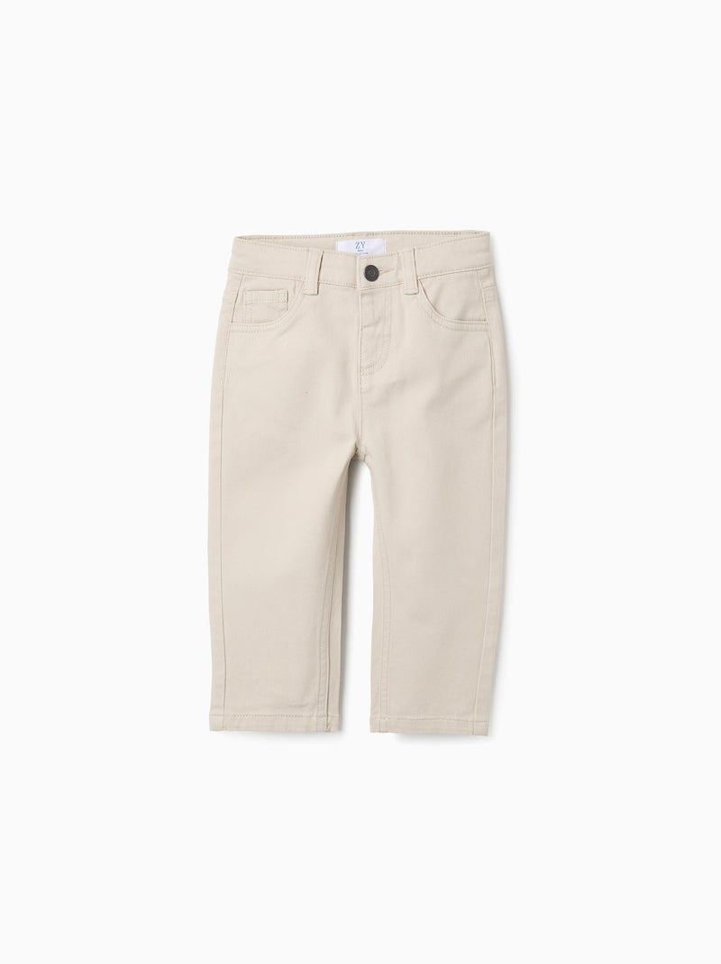 Pantalon En Toile Beige clair - Kiabi