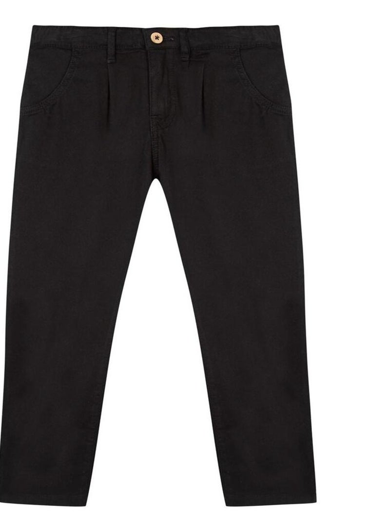 Pantalon en toile coupe chino 'Miniman' Noir - Kiabi