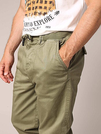 Pantalon en toile de coton, coupe droite 'Deeluxe'