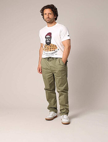 Pantalon en toile de coton, coupe droite 'Deeluxe'