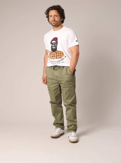 Pantalon en toile de coton, coupe droite  'Deeluxe' - Kiabi