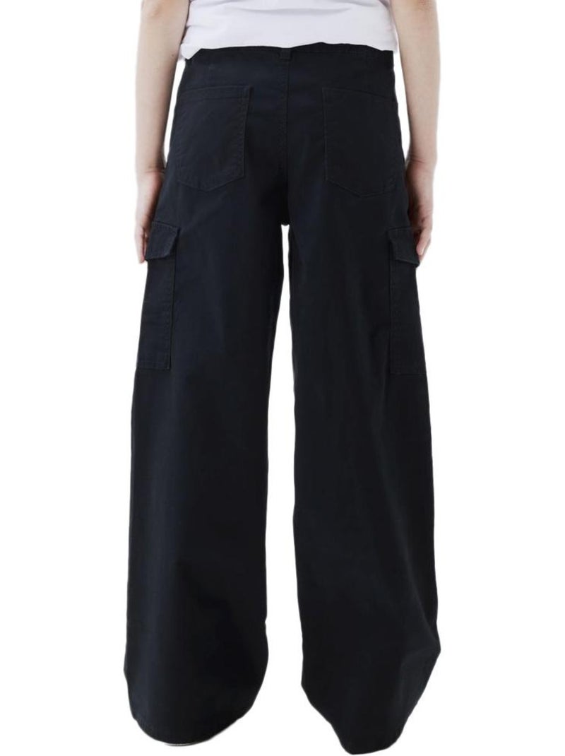 Pantalon en Toile  Fille Name it Wide Twill Noir - Kiabi