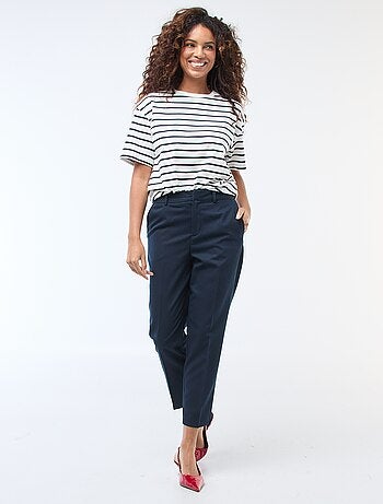 Pantalon cigarette uni pour femme