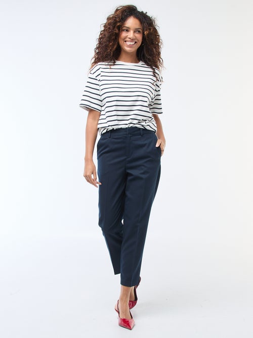 Pantalon en toile lourde à coupe cigarette pour femme - Kiabi Pantalon en toile lourde à coupe cigarette pour femme - Kiabi
