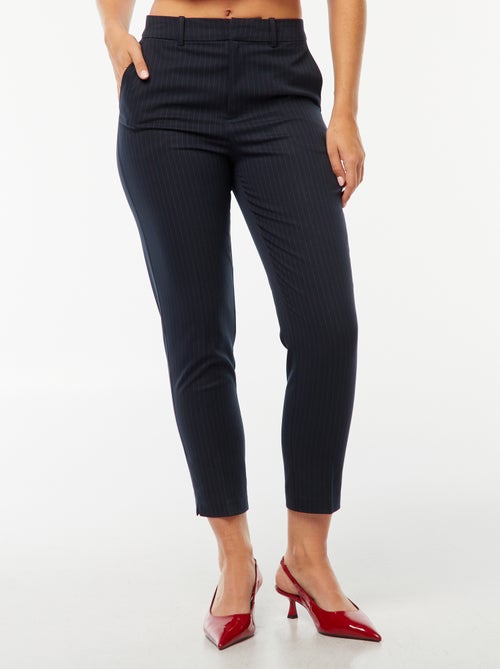Pantalon en toile lourde à coupe cigarette pour femme - Kiabi