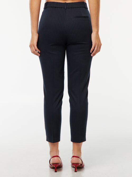 Pantalon en toile lourde à coupe cigarette pour femme - Kiabi