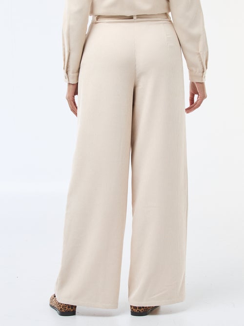 Pantalon en toile lourde à coupe large pour femme - Kiabi Pantalon en toile lourde à coupe large pour femme - Kiabi