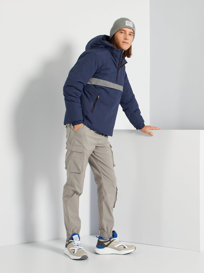 Pantalon en toile multipoches gris - Kiabi