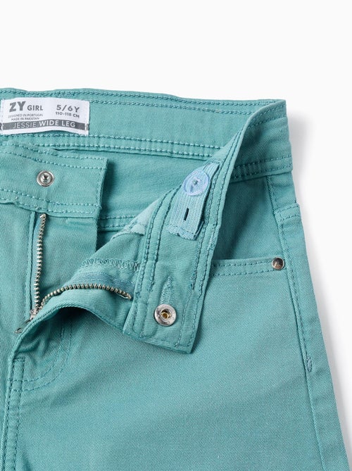 Pantalon en Toile Wide Leg avec Ourlets Effilochés - Kiabi